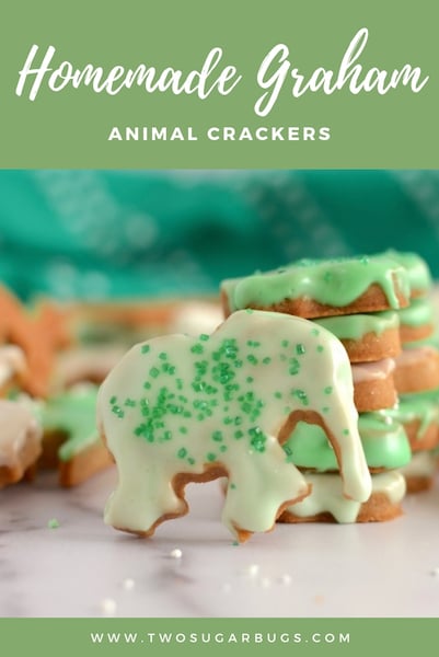 pinterest graphic for homemade graham animal crackers
