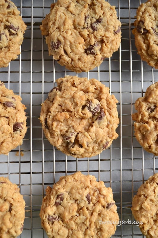 cookies on a wire cooling rack