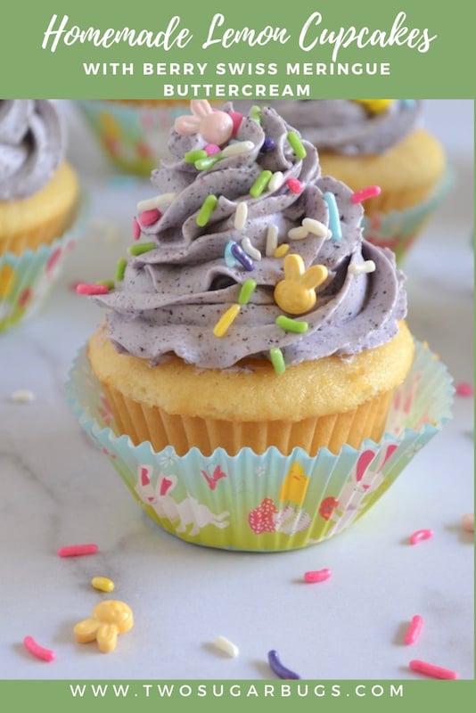 Pinterest graphic for lemon cupcakes