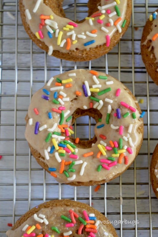 Up close photo of cinnamon donut