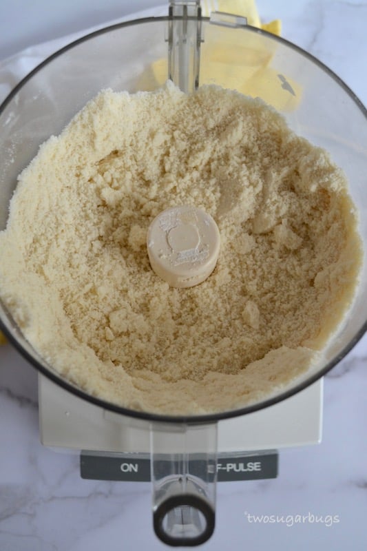 Sugar cookie ingredients showing how they look like wet sand