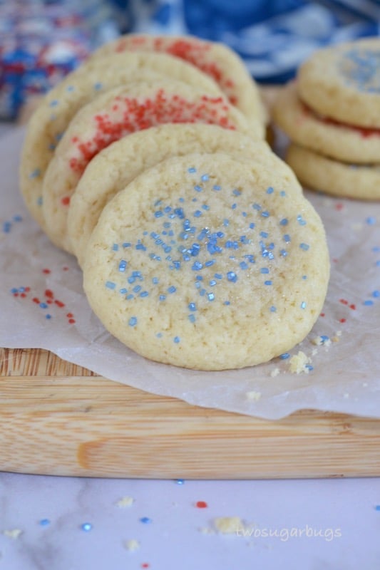 Red, white and blue easy and fast soft drop sugar cookies