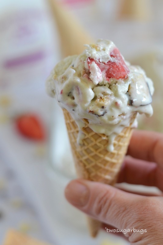 Up close shot of drippy ice cream cone