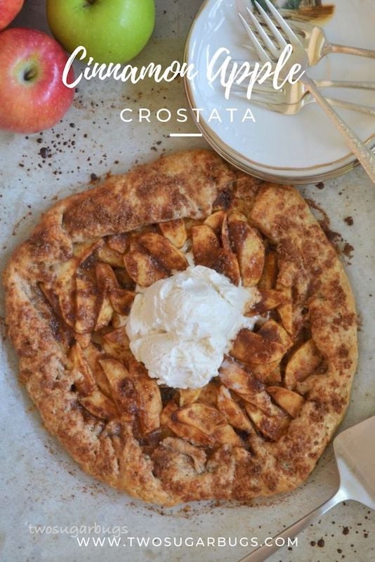pinterest graphic for cinnamon apple crostata