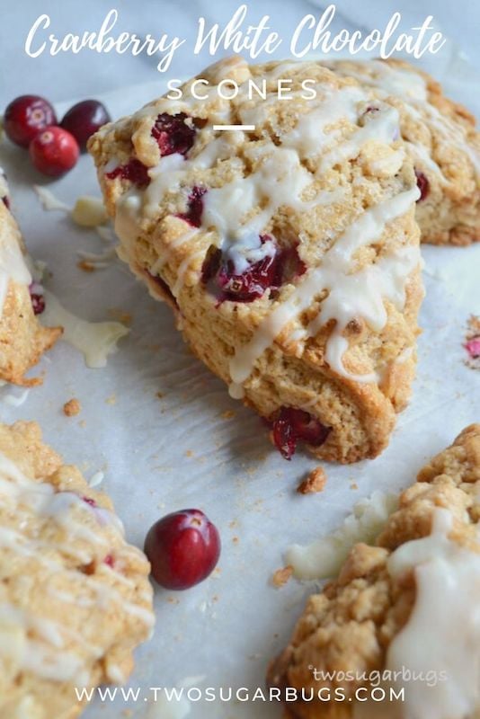 Pinterest graphic for cranberry white chocolate scones