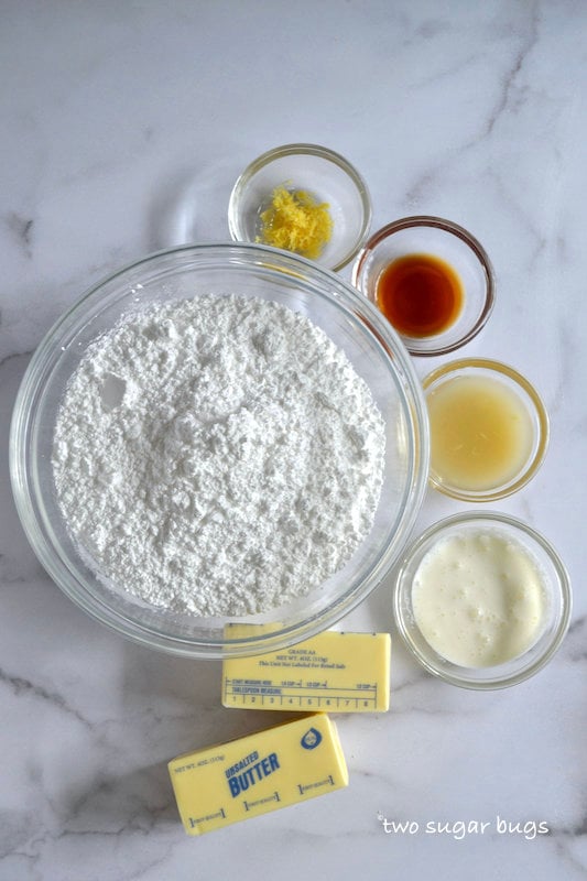 ingredients for lemon buttercream
