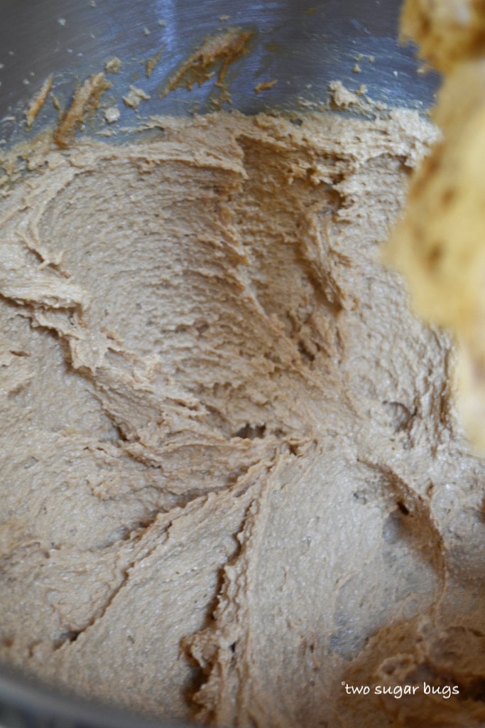 creamed butter and sugar in a mixing bowl