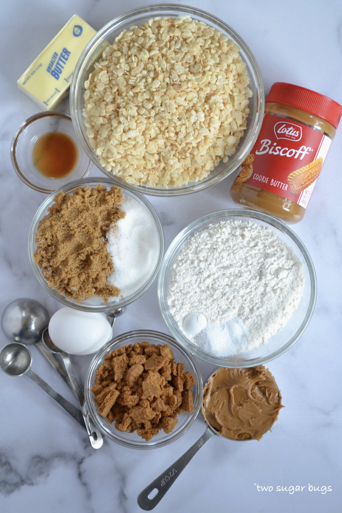 ingredients for biscoff crispy cookies