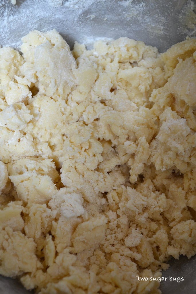 white chocolate sugar cookie dough before white chocolate is added