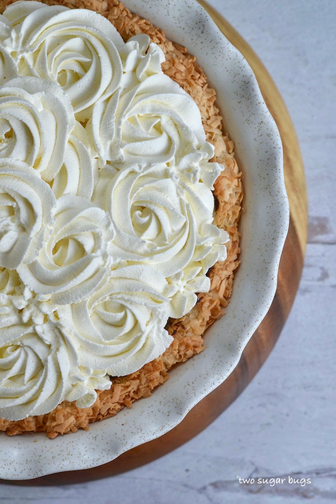 close up of whipped cream on pie