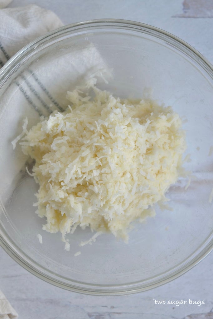 coconut crust mixture in a bowl