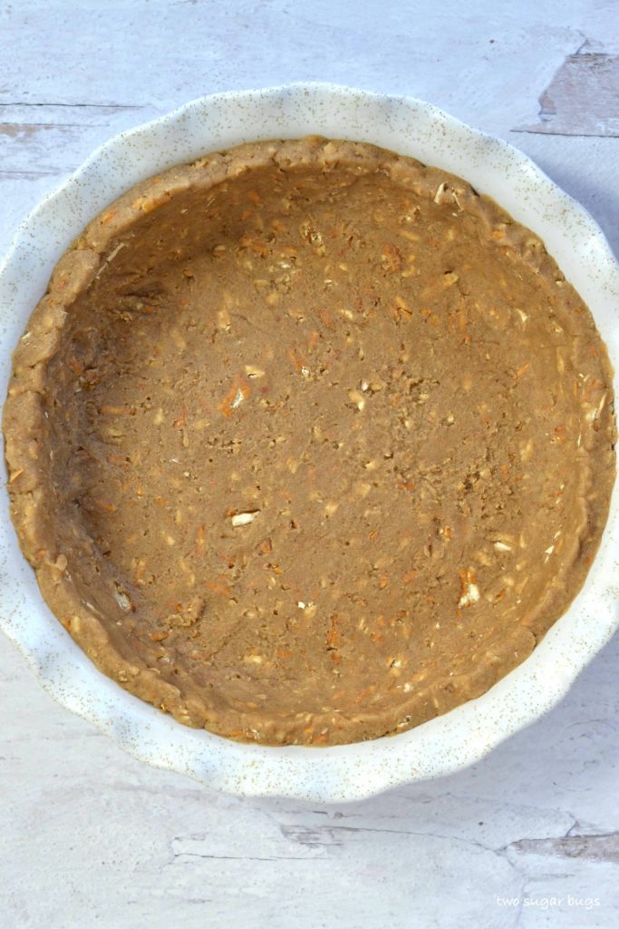 unbaked pretzel graham crust in pie plate
