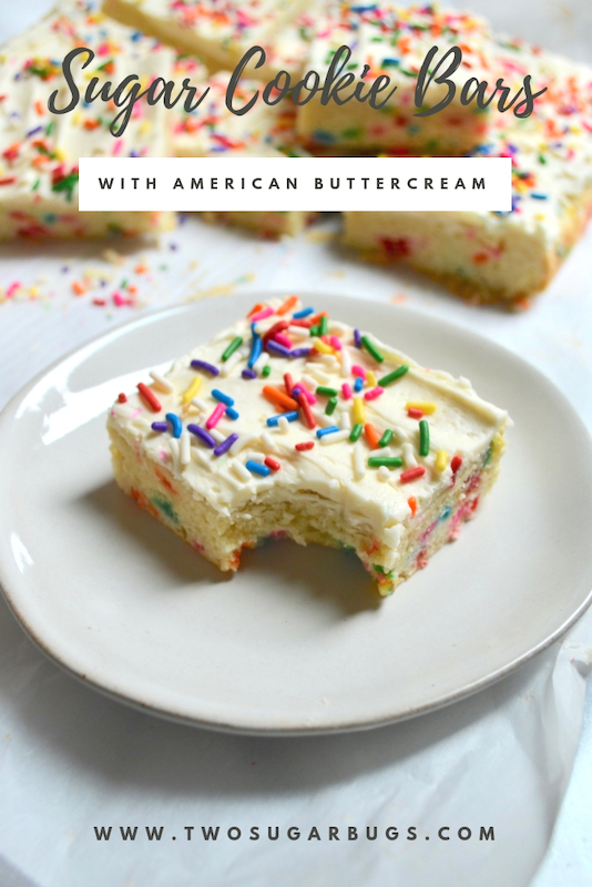 Pinterest graphic for sugar cookie bars