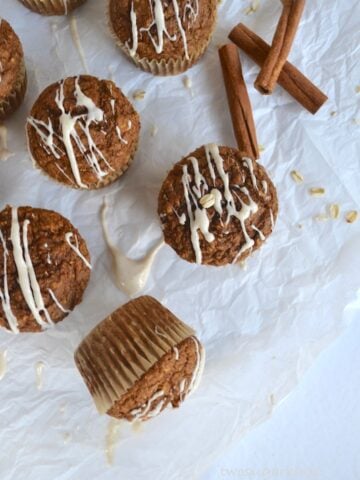 Gingerbread muffins on parchement paper
