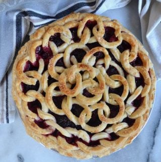 Overhead view of a pie