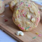 Funfetti cookies from scratch! An easy and cheerful cookie with the familiar cake batter flavor. #twosugarbugs #funfetti #cookielove #withsprinkles