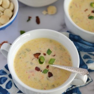 Daddy's Clam Chowder. This is the only clam chowder recipe you will ever need. It's easier to make than you think and so satisfying to eat. Packed with clams, bacon and vegetables, it's soon to be your family's favorite chowder. #twosugarbugs #clamchowder #easyrecipe #newenglandclamchowder