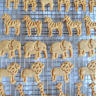 Homemade Graham Animal Crackers. Kid friendly and mom approved! Perfect on their own or add a twist with glaze and sprinkles. #twosugarbugs #homemadegrahamcrackers #animalcrackers #cutefood #lunchboxtreats