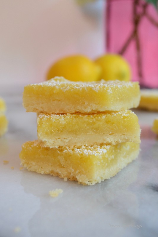 upclose stack of lemon bars
