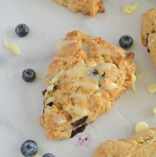 White chocolate blueberry scone