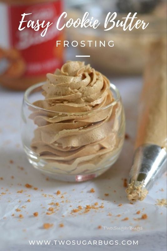 Pinterest graphic for easy cookie butter frosting