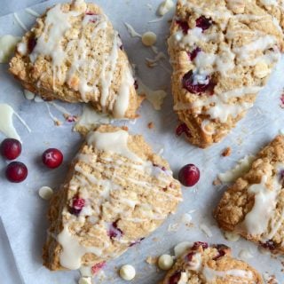 Baked scones on parchment paper