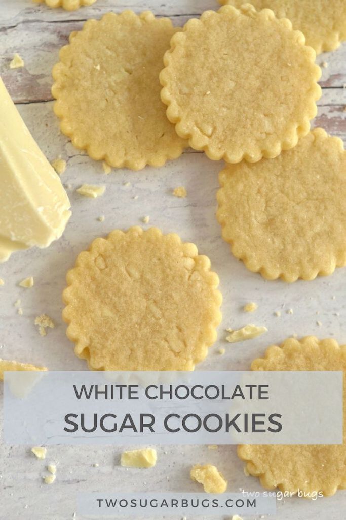 White Chocolate Sugar Cookies Recipe - two sugar bugs