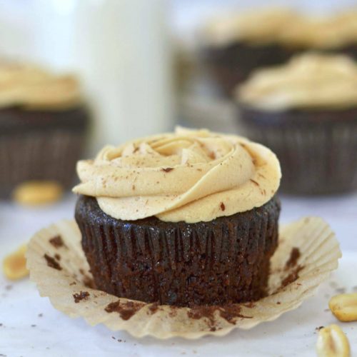 Dairy Free Chocolate Cupcakes and Peanut Butter Frosting