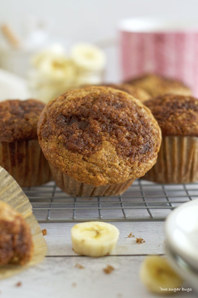 muffin tipped to show cinnamon sugar top