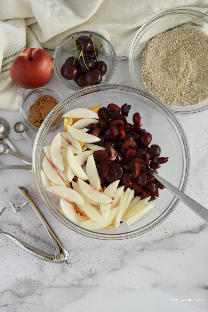 ingredients for the cherry nectarine filling