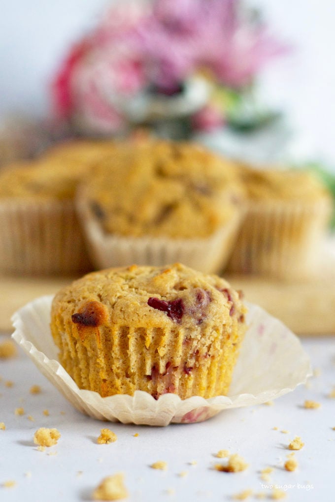 cherry lime muffin with crumbs