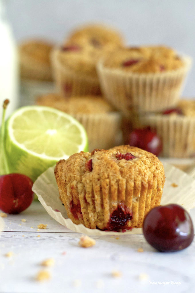 Healthier Cherry Lime Muffins Recipe two sugar bugs