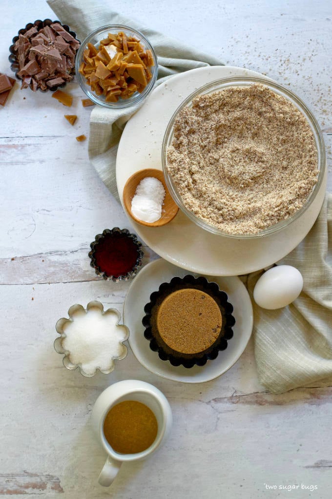 ingredients for almond flour skillet cookie