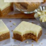 pinterest graphic for peanut butter white chocolate blondies