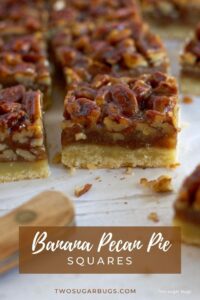 Banana Pecan Bars Recipe (with a shortbread crust!) ~ two sugar bugs