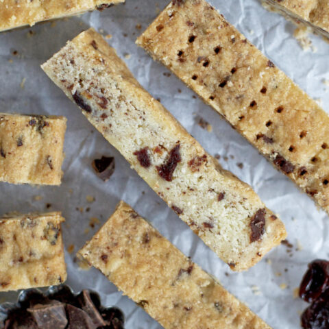 close up of shortbread slices
