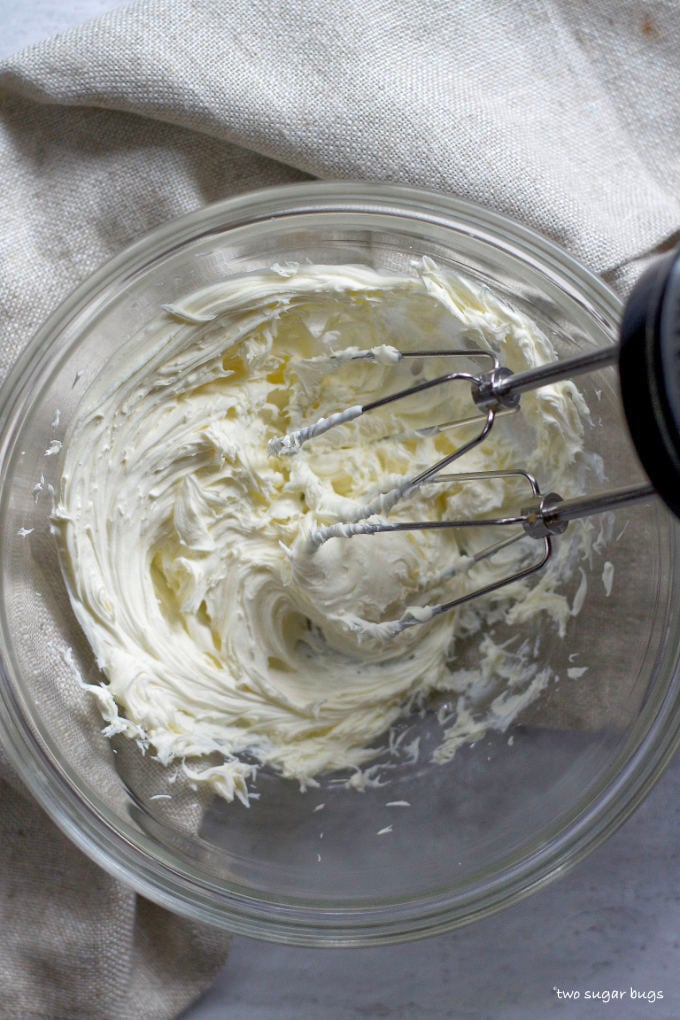 whipped mascarpone cheese in a bowl