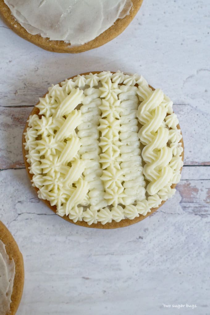 fully decorated cable knit sweater cookie