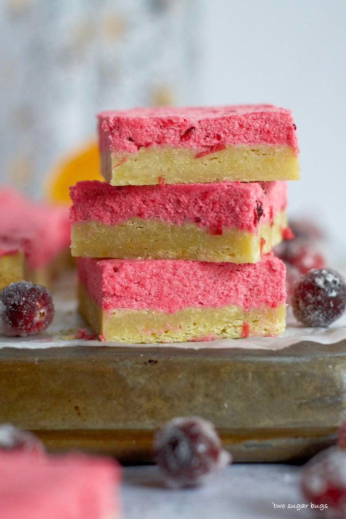 a stack of three sugar cookie bars