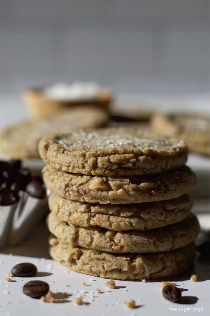 stack of cookies with the sun hitting them