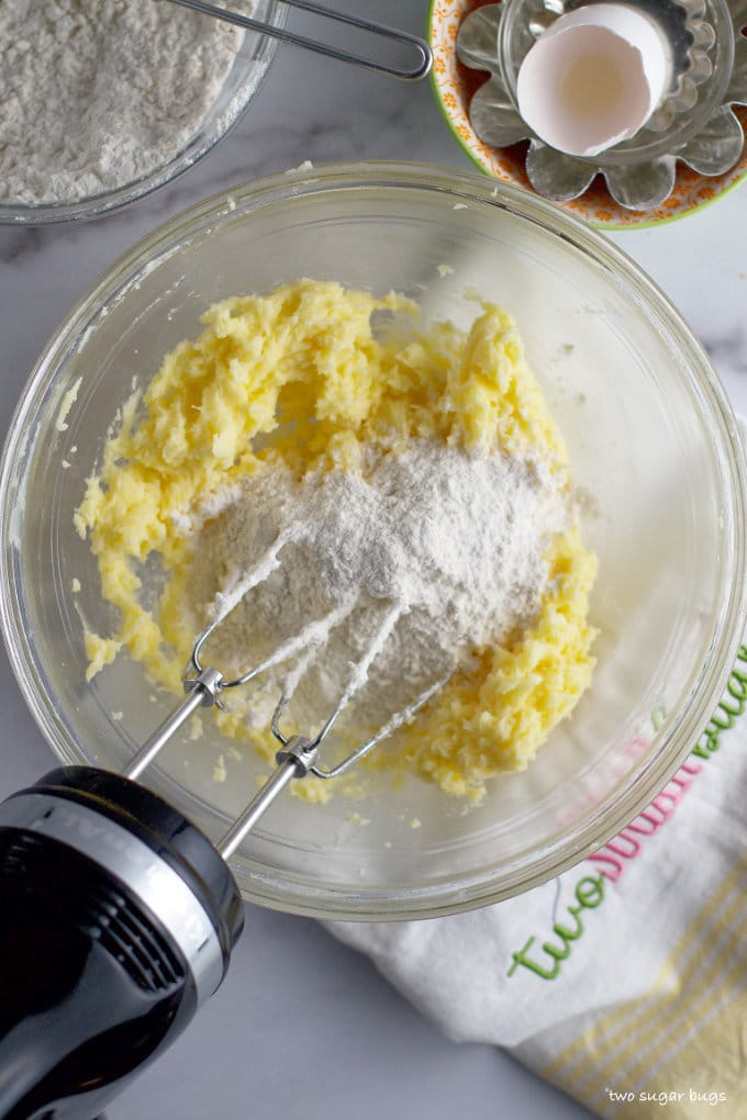 flour added to mixing bowl