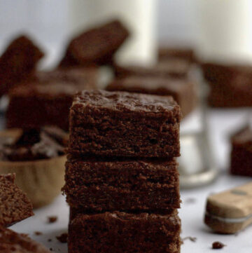 stack of three brownies