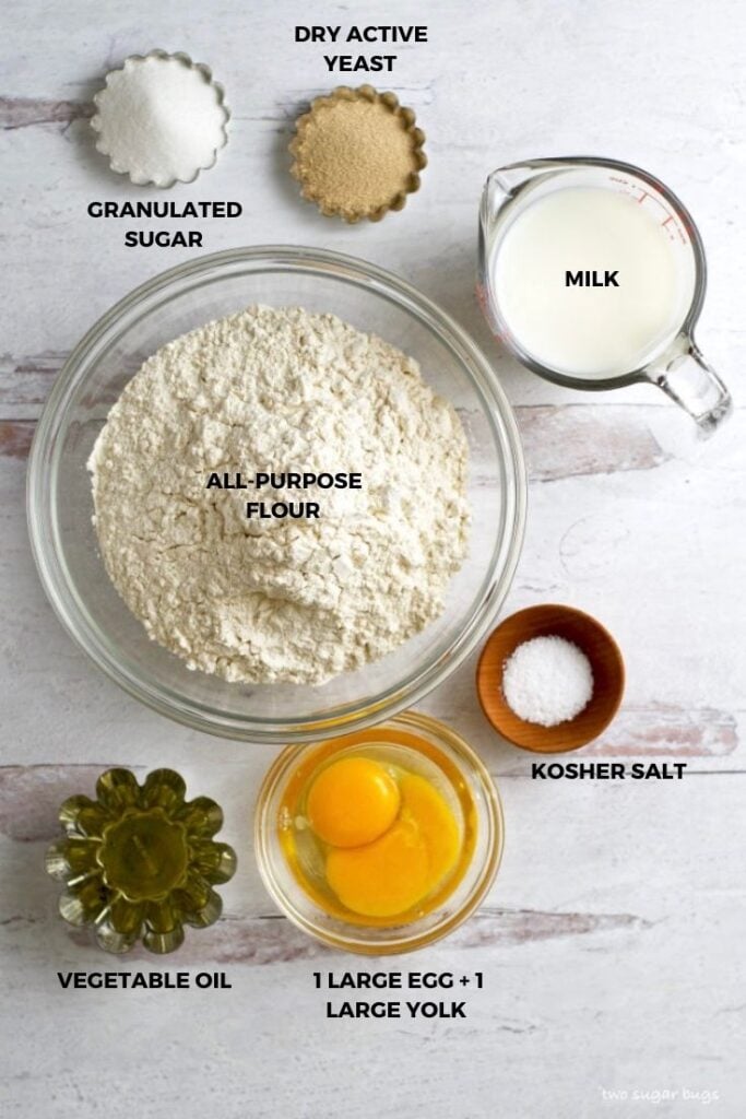 ingredients for easy sweet pull apart bread