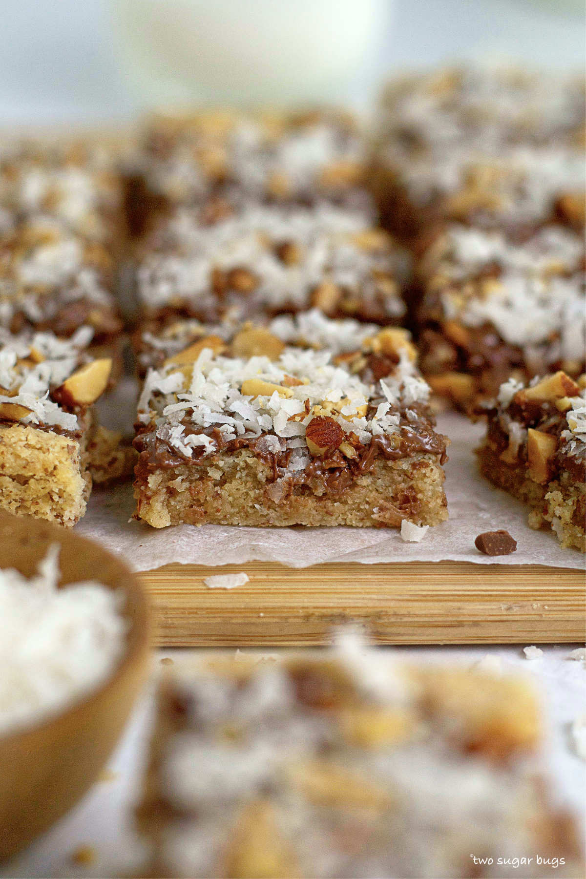 Almond Cookie Bars (with Coconut) - two sugar bugs