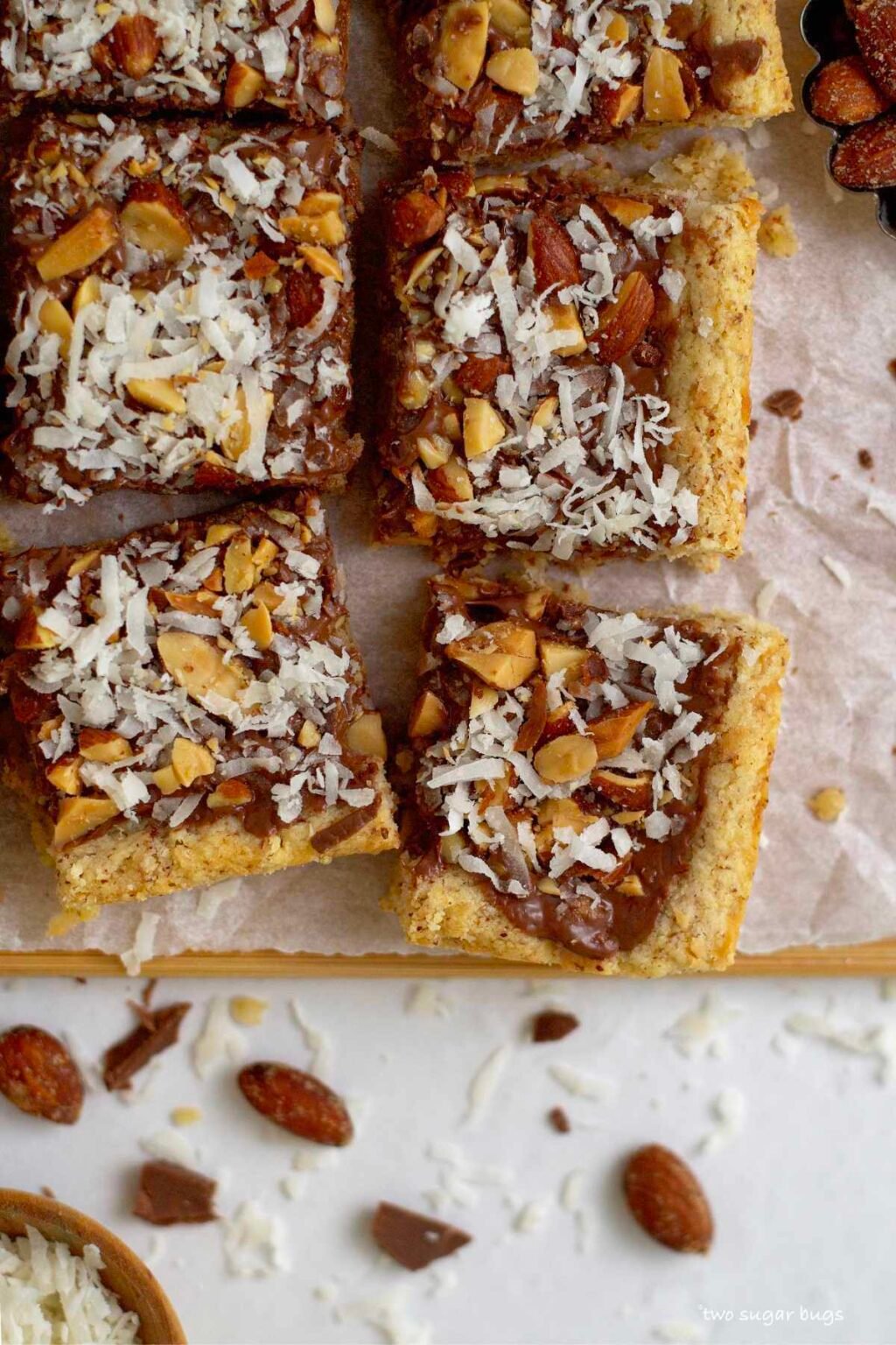 Almond Cookie Bars With Coconut ~ Two Sugar Bugs