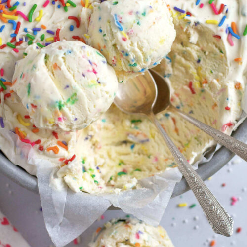 Funfetti Ice Cream Recipe (with no churn method) ~ two sugar bugs