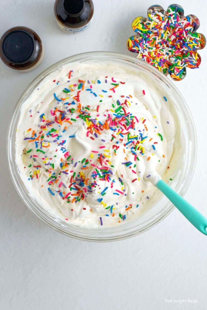 sprinkles added to funfetti ice cream