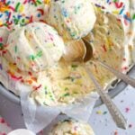 pinterest graphic for funfetti ice cream with no churn method