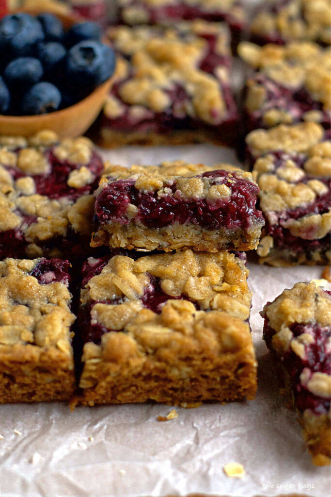 inside look at berry crumble bars