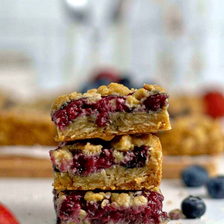 stack of three cookie bars